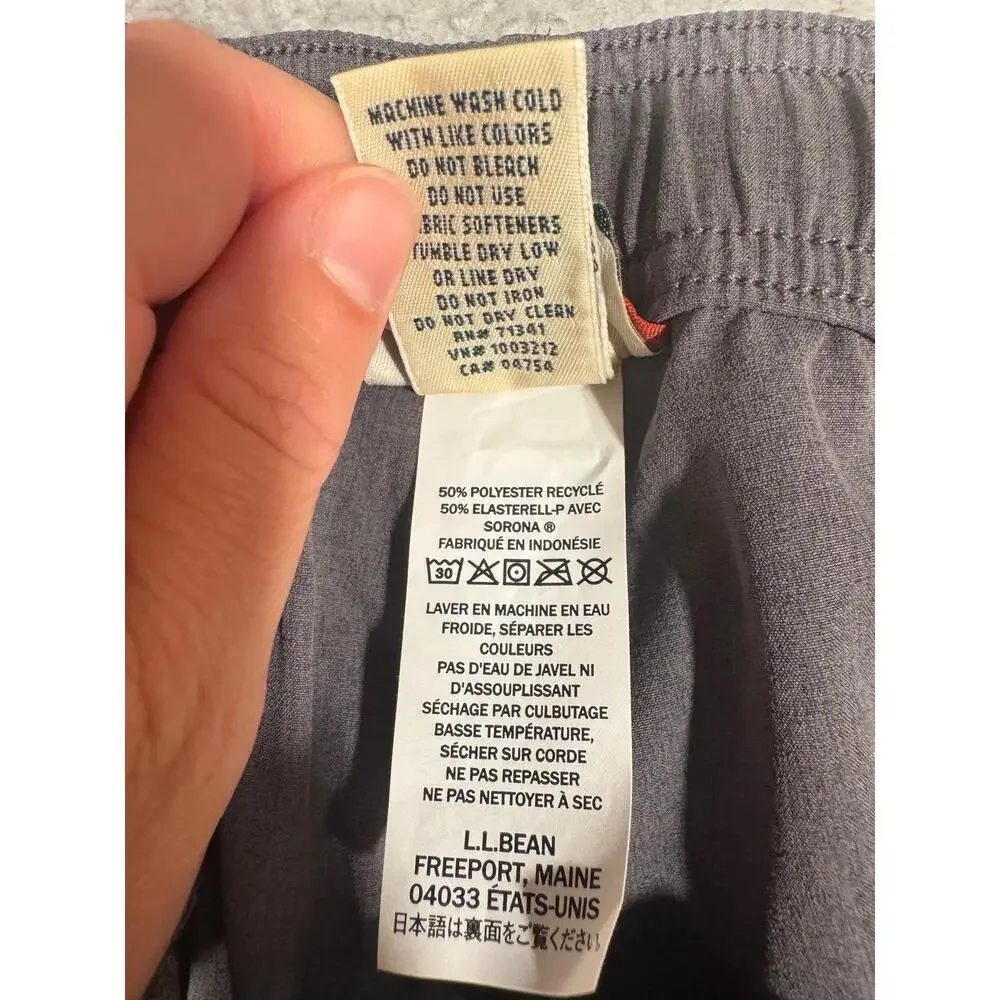 L.L.Bean Mens Pants Grey‎ Jogger Activewear Zippered Pocket Performance Large L - Picture 6 of 11